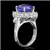 Image 2 : 14K WHITE GOLD 7.50CT TANZANITE 2.00CT DIAMOND RING