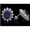 Image 2 : 14K WHITE GOLD 8.2CT SAPPHIRE 0.75CT DIAMOND EARRINGS