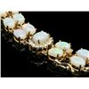 Image 2 : 14K YELLOW GOLD 18CT OPAL 1.10CT DIAMOND BRACELET