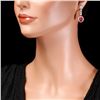 Image 3 : 14K YELLOW GOLD 6.00CT RUBY 3.0CT DIAMOND EARRINGS