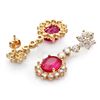 Image 5 : 14K YELLOW GOLD 6.00CT RUBY 3.0CT DIAMOND EARRINGS