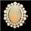 Image 1 : 14K YELLOW GOLD 2.50CT OPAL 1.60CT DIAMOND RING