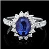 Image 1 : 14K WHITE GOLD 1.50CT SAPPHIRE 0.90CT DIAMOND RING