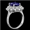 Image 2 : 14K WHITE GOLD 6.00CT SAPPHIRE 0.55CT DIAMOND RING