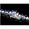 Image 2 : 14K WHITE GOLD 32.50CT SAPPHIRE 1.55CT DIAMOND NECKLACE