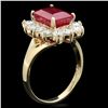 Image 2 : 14K YELLOW GOLD 4.50CT RUBY 1.20CT DIAMOND RING