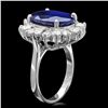 Image 2 : 14K WHITE GOLD 9.00CT SAPPHIRE 2.00CT DIAMOND RING