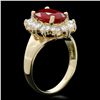 Image 2 : 14K YELLOW GOLD 3.50CT RUBY 1.00CT DIAMOND RING