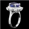 Image 2 : 14K WHITE GOLD 5.50CT TANZANITE 1.40CT DIAMOND RING