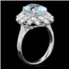 Image 2 : 14K WHITE GOLD 3.00CT AQUAMARINE 0.75CT DIAMOND RING