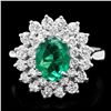 Image 1 : 14K WHITE GOLD 1.50CT EMERALD 1.40CT DIAMOND RING