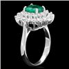 Image 2 : 14K WHITE GOLD 1.50CT EMERALD 1.40CT DIAMOND RING