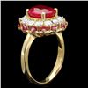 Image 2 : 14K YELLOW GOLD 4.15CT RUBY 1.20CT DIAMOND RING