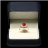 Image 3 : 14K YELLOW GOLD 4.15CT RUBY 1.20CT DIAMOND RING