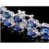 Image 2 : 14K WHITE GOLD 27CT SAPPHIRE 1.65CT DIAMOND BRACELET