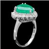 Image 2 : 14K WHITE GOLD 4.40CT EMERALD 1.00CT DIAMOND RING