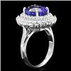 Image 2 : 14K WHITE GOLD 5CT TANZANITE 1.50CT DIAMOND RING