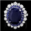 Image 1 : 14K WHITE GOLD 7.2CT SAPPHIRE 1.00CT DIAMOND RING