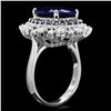 Image 2 : 14K WHITE GOLD 7.2CT SAPPHIRE 1.00CT DIAMOND RING