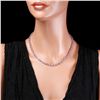 Image 2 : 14K WHITE GOLD 26CT SAPPHIRE 1.00CT DIAMOND NECKLACE