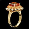 Image 2 : 14K YELLOW GOLD 5.00CT CITRINE 0.40CT DIAMOND RING