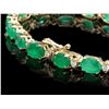 Image 2 : 14K YELLOW GOLD 13CT EMERALD 0.85CT DIAMOND BRACELET