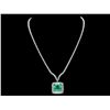 Image 2 : 18K WHITE GOLD 17.00CT EMERALD 10.70CT DIAMOND NECKLACE