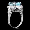 Image 2 : 14K WHITE GOLD 7.00CT AQUAMARINE 0.70CT DIAMOND RING