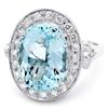Image 3 : 14K WHITE GOLD 7.00CT AQUAMARINE 0.70CT DIAMOND RING