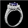 Image 2 : 14K WHITE GOLD 1.70CT SAPPHIRE 1.20CT DIAMOND RING