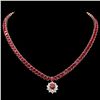 Image 1 : 14K YELLOW GOLD 60.5CT RUBY 1.40CT DIAMOND NECKLACE