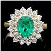 Image 1 : 14K YELLOW GOLD 2.00CT EMERALD 1.50CT DIAMOND RING