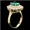 Image 2 : 14K YELLOW GOLD 2.00CT EMERALD 1.50CT DIAMOND RING