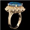 Image 2 : 14K YELLOW GOLD 5.00CT OPAL 0.50CT DIAMOND RING