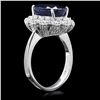 Image 2 : 14K WHITE GOLD 6.50CT SAPPHIRE 1.25CT DIAMOND RING