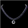 Image 1 : 14K WHITE GOLD 105CT SAPPHIRE 1.50CT DIAMOND NECKLACE