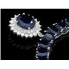 Image 2 : 14K WHITE GOLD 105CT SAPPHIRE 1.50CT DIAMOND NECKLACE