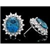 Image 2 : 14K WHITE GOLD 17.00CT TOPAZ 1.40CT DIAMOND EARRINGS