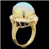 Image 2 : 14K YELLOW GOLD 11.00CT OPAL 0.70CT DIAMOND RING