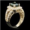 Image 2 : 14K YELLOW GOLD 3.00CT TOURMALINE 1.20CT DIAMOND RING