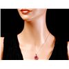 Image 2 : 14K ROSE GOLD 7.15CT RUBY 0.25CT DIAMOND PENDANT