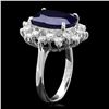 Image 2 : 14K WHITE GOLD 7.30CT SAPPHIRE 1.30CT DIAMOND RING