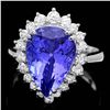 Image 1 : 18K WHITE GOLD 6.00CT TANZANITE 0.80CT DIAMOND RING