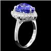 Image 2 : 18K WHITE GOLD 6.00CT TANZANITE 0.80CT DIAMOND RING