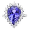 Image 5 : 18K WHITE GOLD 6.00CT TANZANITE 0.80CT DIAMOND RING