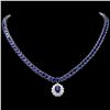 Image 1 : 14K WHITE GOLD 52.5CT SAPPHIRE 1.50CT DIAMOND NECKLACE