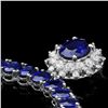 Image 2 : 14K WHITE GOLD 52.5CT SAPPHIRE 1.50CT DIAMOND NECKLACE