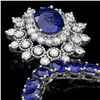 Image 2 : 14K WHITE GOLD 45CT SAPPHIRE 1.70CT DIAMOND NECKLACE