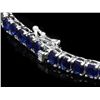 Image 3 : 14K WHITE GOLD 45CT SAPPHIRE 1.70CT DIAMOND NECKLACE