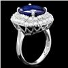 Image 2 : 14K WHITE GOLD 8.00CT SAPPHIRE 1.65CT DIAMOND RING